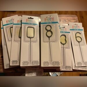 HUGE Lot of 74 Individual Number Birthday Candles/Sparklers ALL NEW